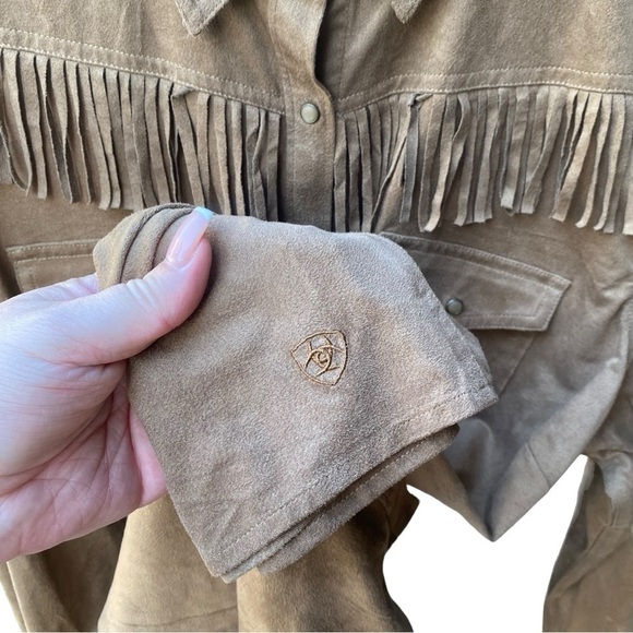 Ariat Western Fringe Shasta Snap Shirt Button Down Faux Suede | Size: XXL - Picture 7 of 12